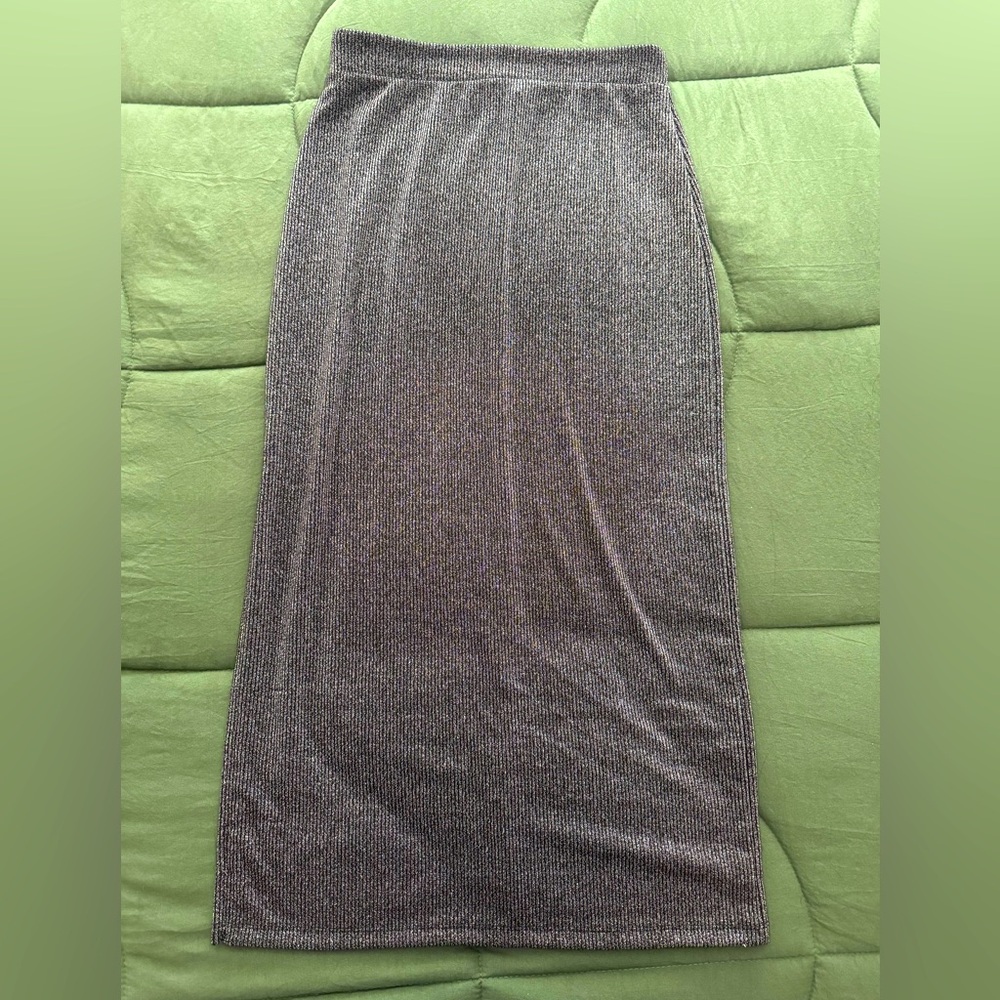 Midi Grey Shimmer Skirt